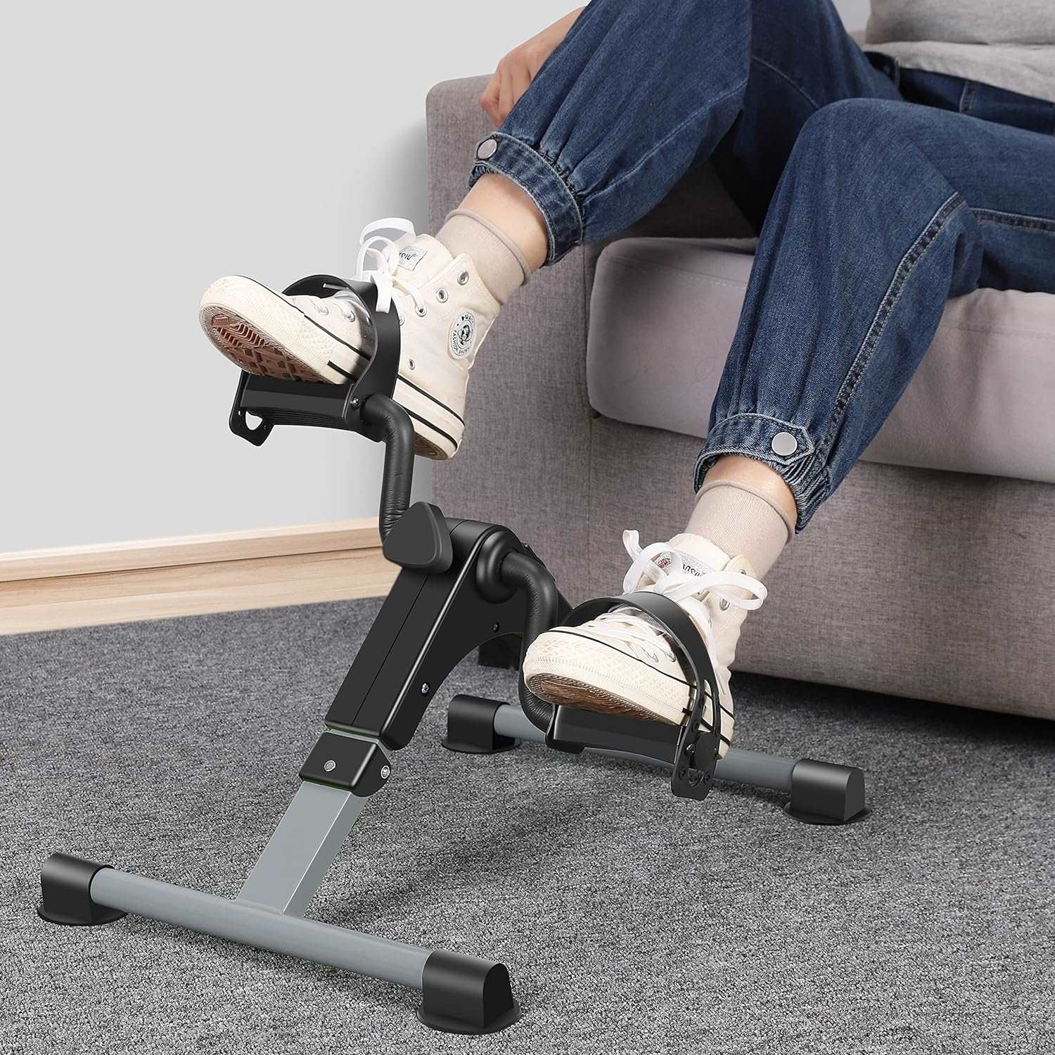 Foldable Under Desk Bike Pedal Exerciser with LCD Display