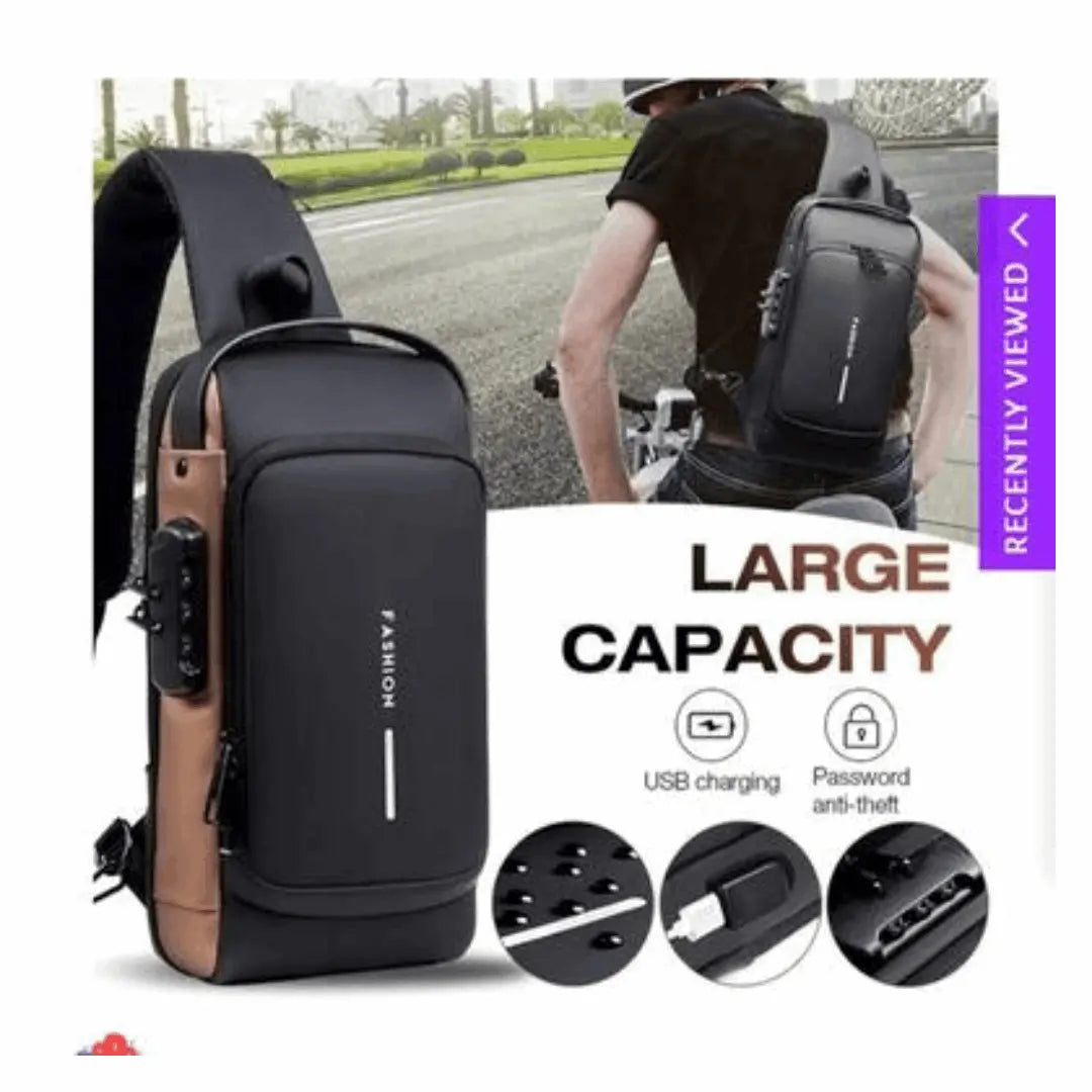 Anti-theft Chest Bag with Password Lock with Adjustable Shoulder Crossbody Chest Bag